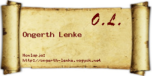 Ongerth Lenke névjegykártya